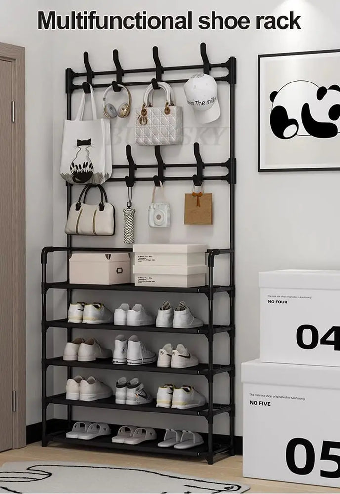 Multi-Layer Shoe Rack Coat Rack Storage & DIY Clothes Hanger