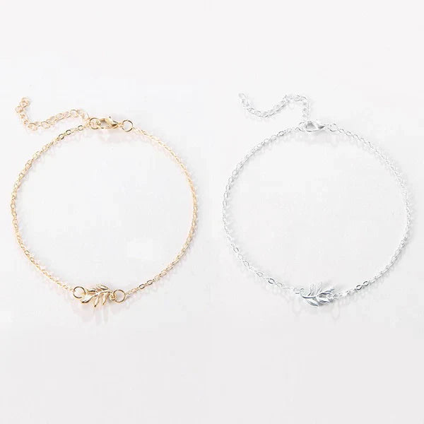 Fashion Simple Alloy Mori Style Flower Leaf Anklet